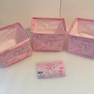 Pink My Melody Storage Bins